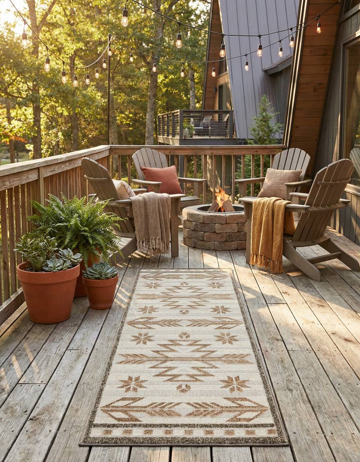 Detail image of 2' x 6' Washable Modern Indoor / Outdoor Runner Rug