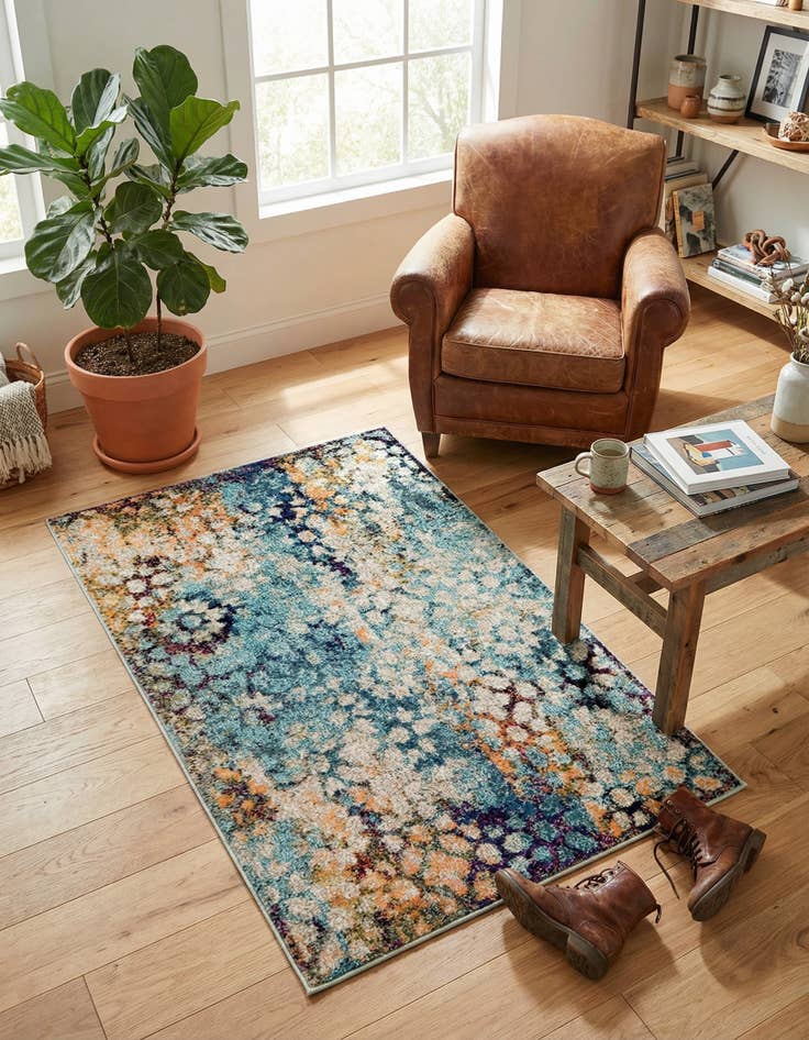 Detail image of 3' 3 x 5' 3 Washable Carnevale Rug