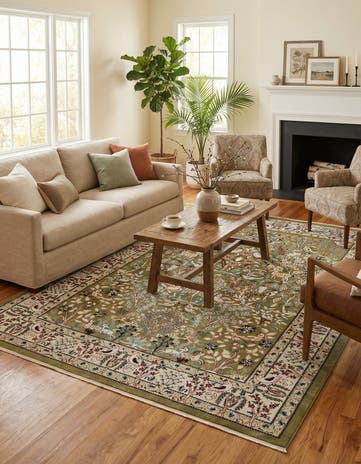 Green Nain Design Rug