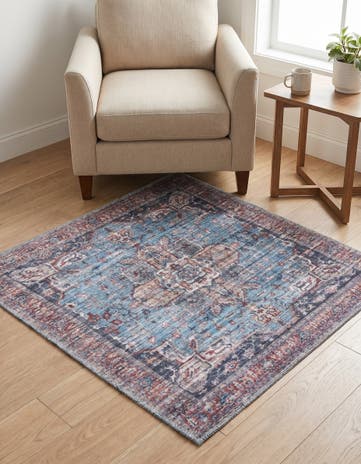 3' 3 x 3' 3 Washable Maahru Square Rug