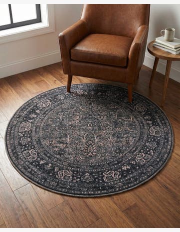 Ash and Sand Yara Round Rug