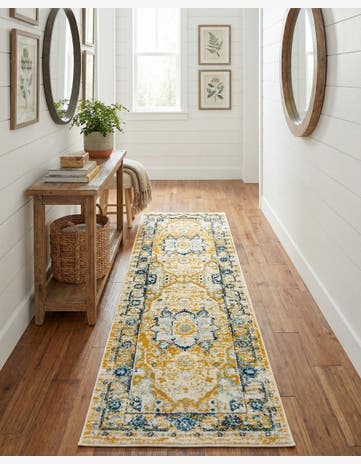 Yellow Gold Madeline Vintage Runner Rug
