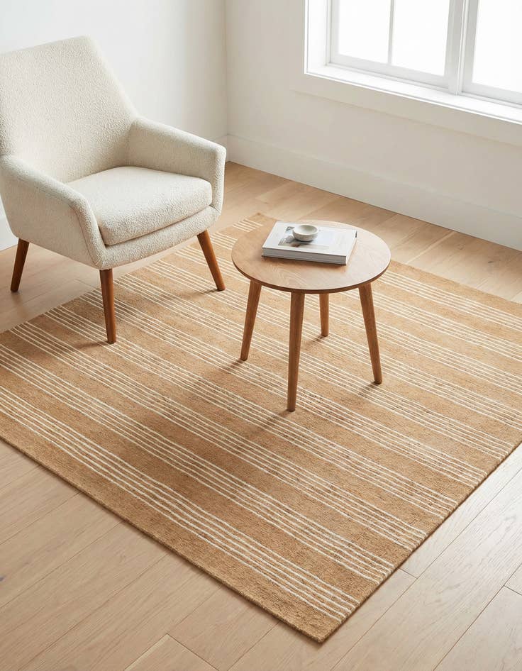 Detail image of 5' 1 x 5' 1 Jill Zarin Striped Wool Square Rug