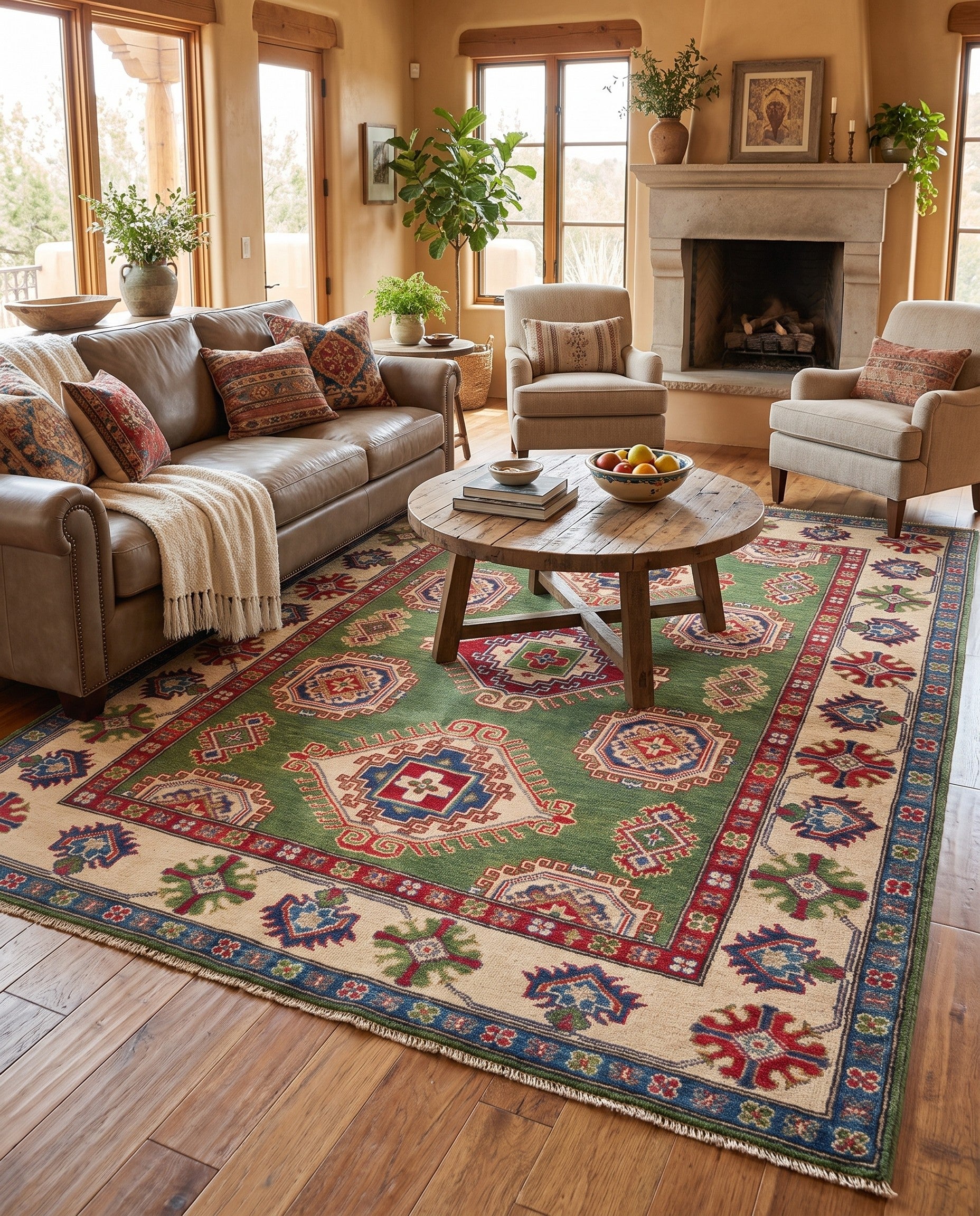 5' 1 x 6' 10 Hand Knotted Kazak Rug