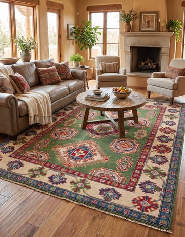 5' 1 x 6' 10 Hand Knotted Kazak Rug