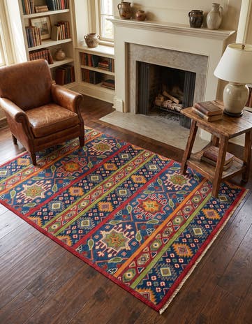 3' 3 x 4' 11 Hand Knotted Kazak Rug