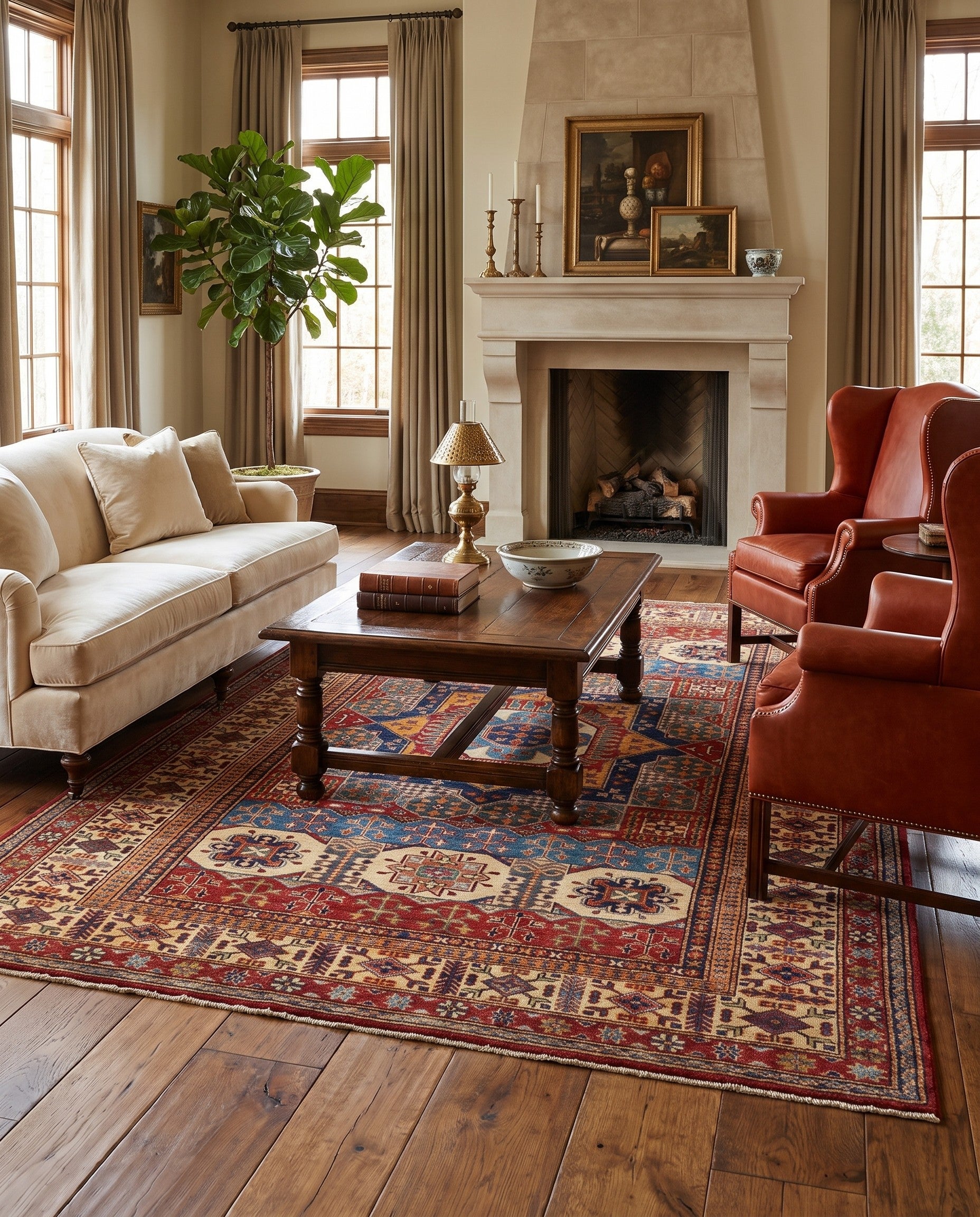 6' 2 x 9' Hand Knotted Mamluk Ziegler Rug