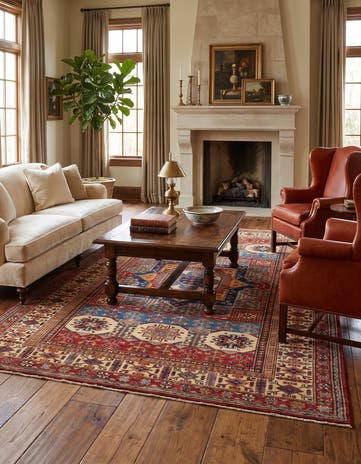 6' 2 x 9' Hand Knotted Mamluk Ziegler Rug