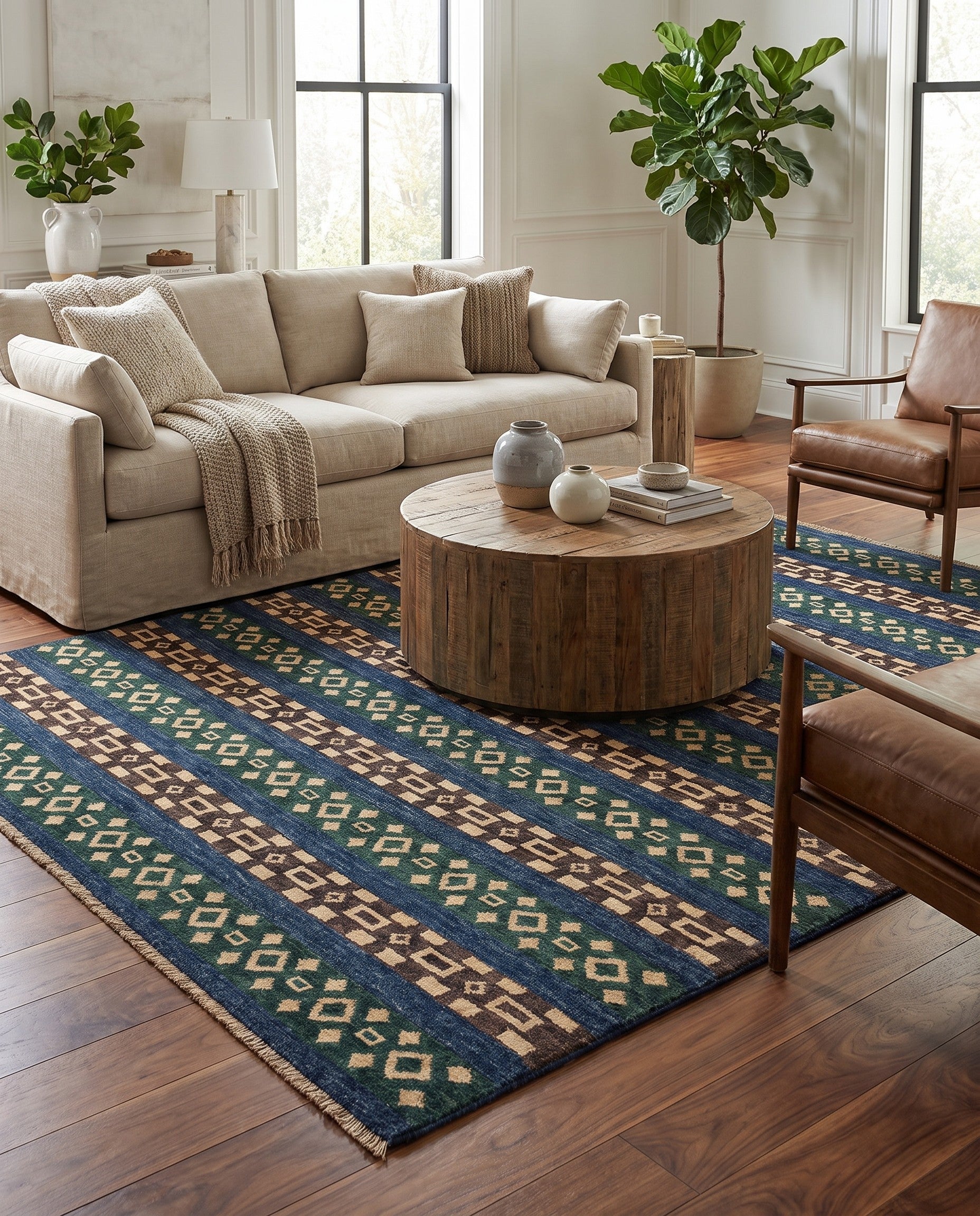 5' 1 x 7' 2 Hand Knotted Ziegler Modern Rug