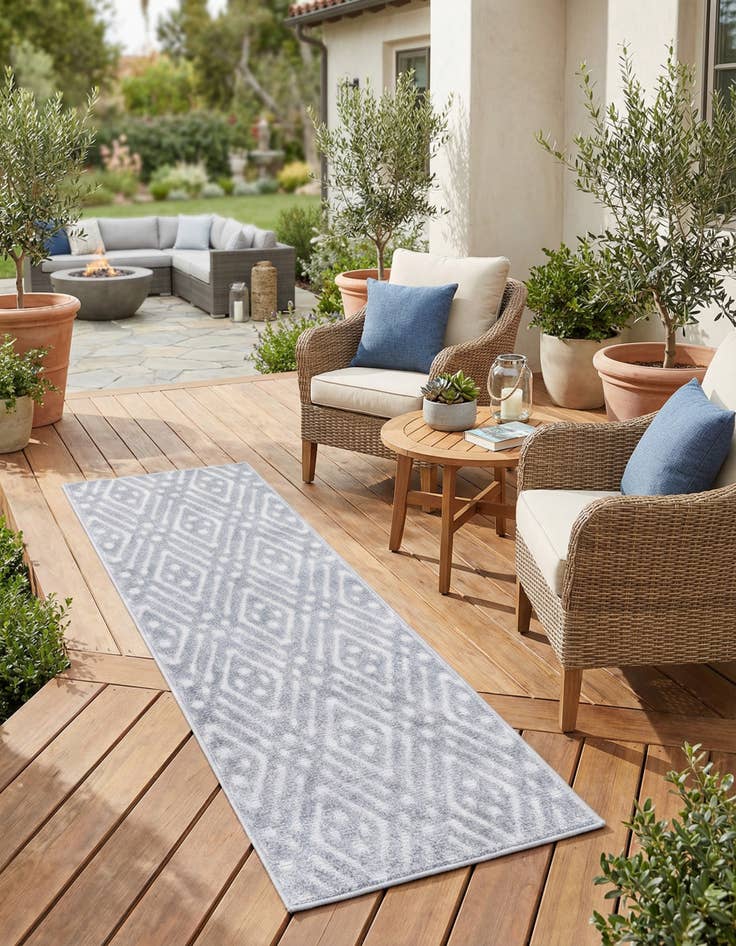 Detail image of 2' x 6' Washable Sabrina Soto Ella Indoor / Outdoor Runner Rug
