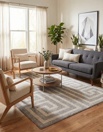 Gray Greek Key Rug