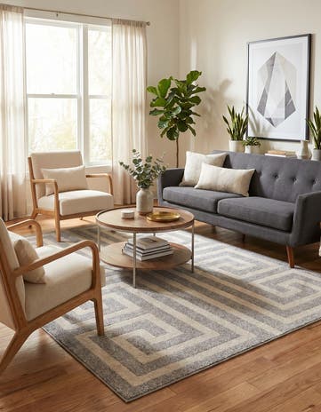 Gray Greek Key Rug