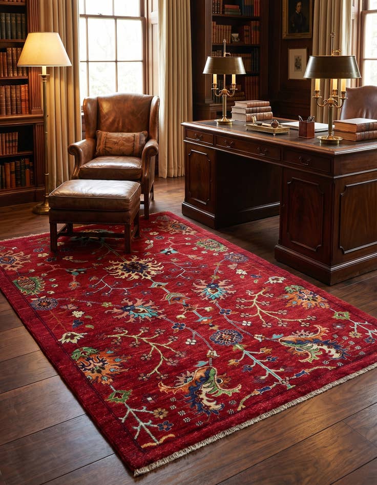 Detail image of 4' 2 x 6' 2 Hand Knotted Ariana Ziegler Rug