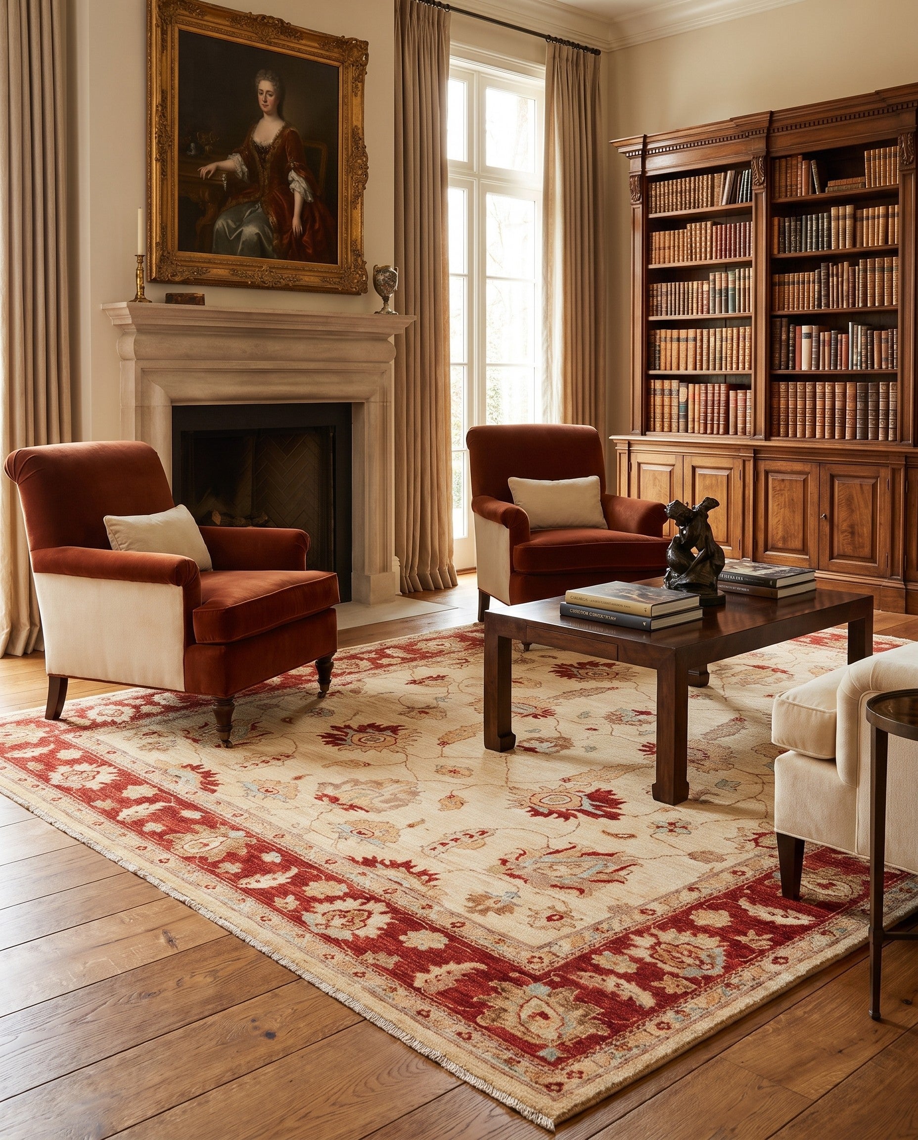 6' 2 x 7' 10 Hand Knotted Ziegler Rug