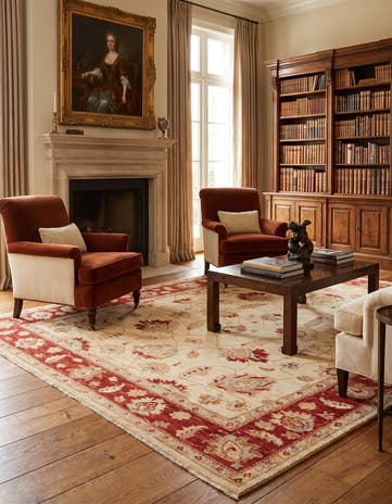 6' 2 x 7' 10 Hand Knotted Ziegler Rug