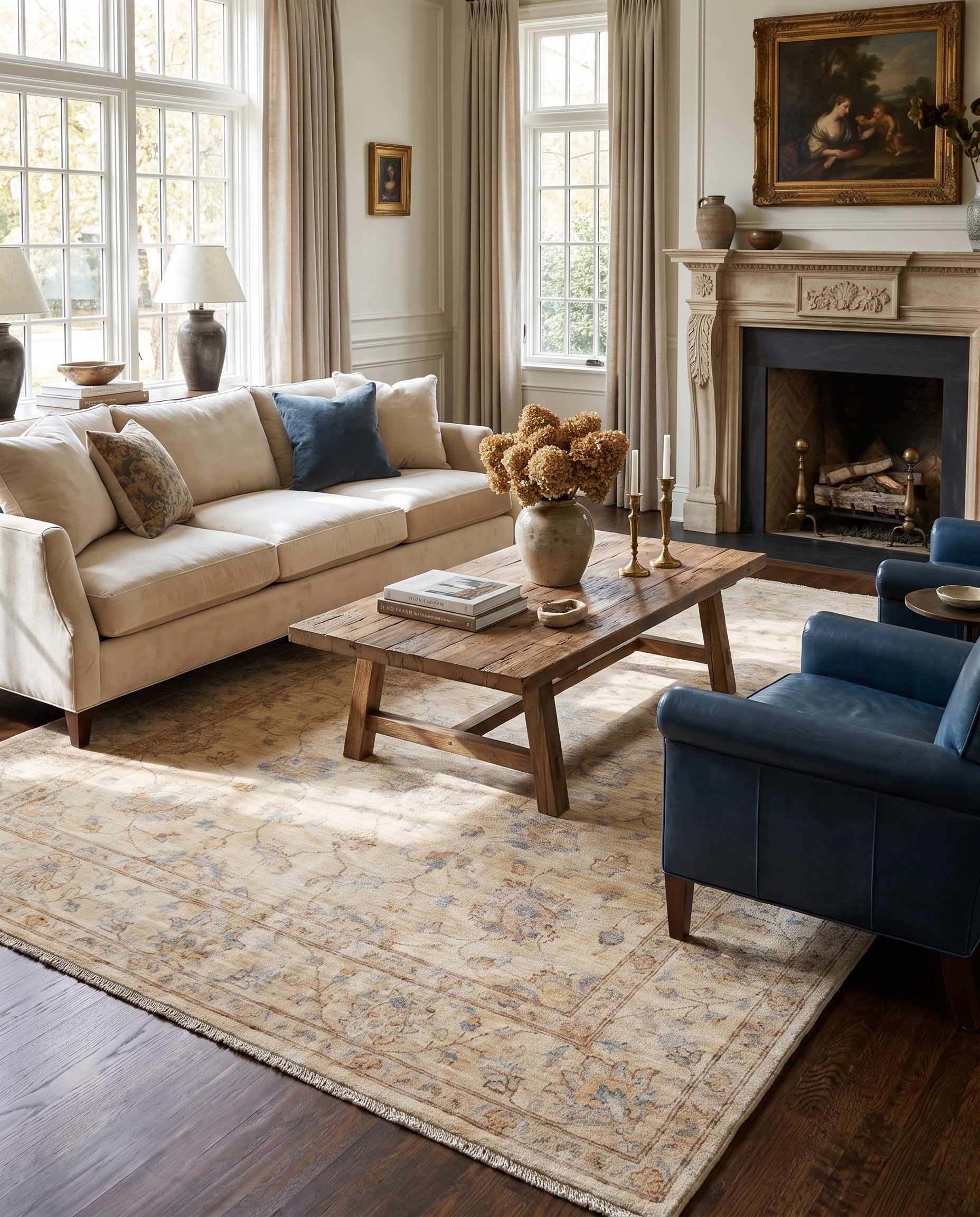 6' 10 x 9' 10 Hand Knotted Ziegler Rug