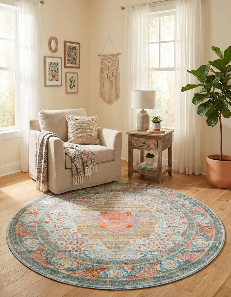Detail image of 5' 5 x 5' 5 Santiago Round Rug