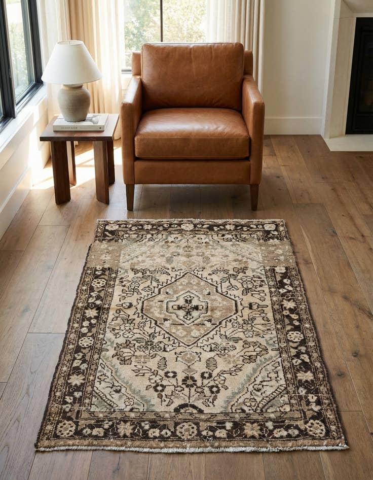 Detail image of 3' 7 x 5' 1 Hand Knotted Ultra Vintage Persian Wool Rug