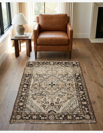 3' 7 x 5' 1 Hand Knotted Ultra Vintage Persian Wool Rug