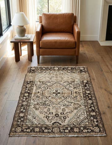 3' 7 x 5' 1 Hand Knotted Ultra Vintage Persian Wool Rug