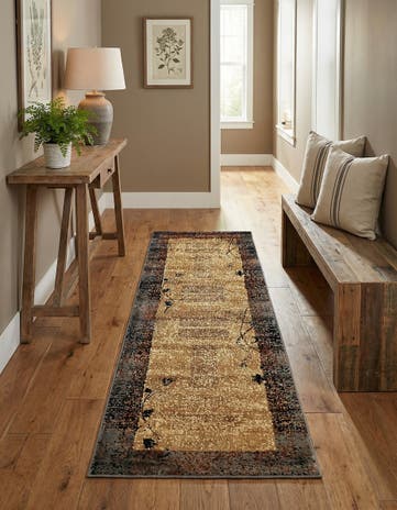 Beige Coffee Shop Runner Rug