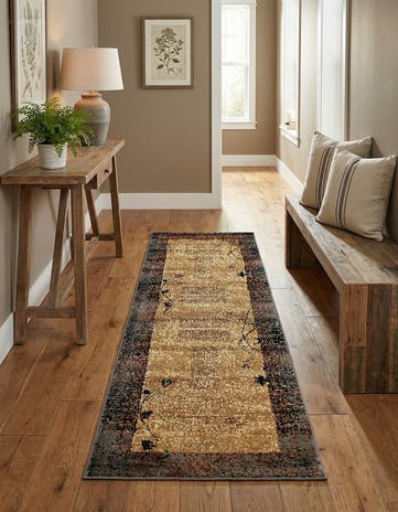 Beige Coffee Shop Runner Rug