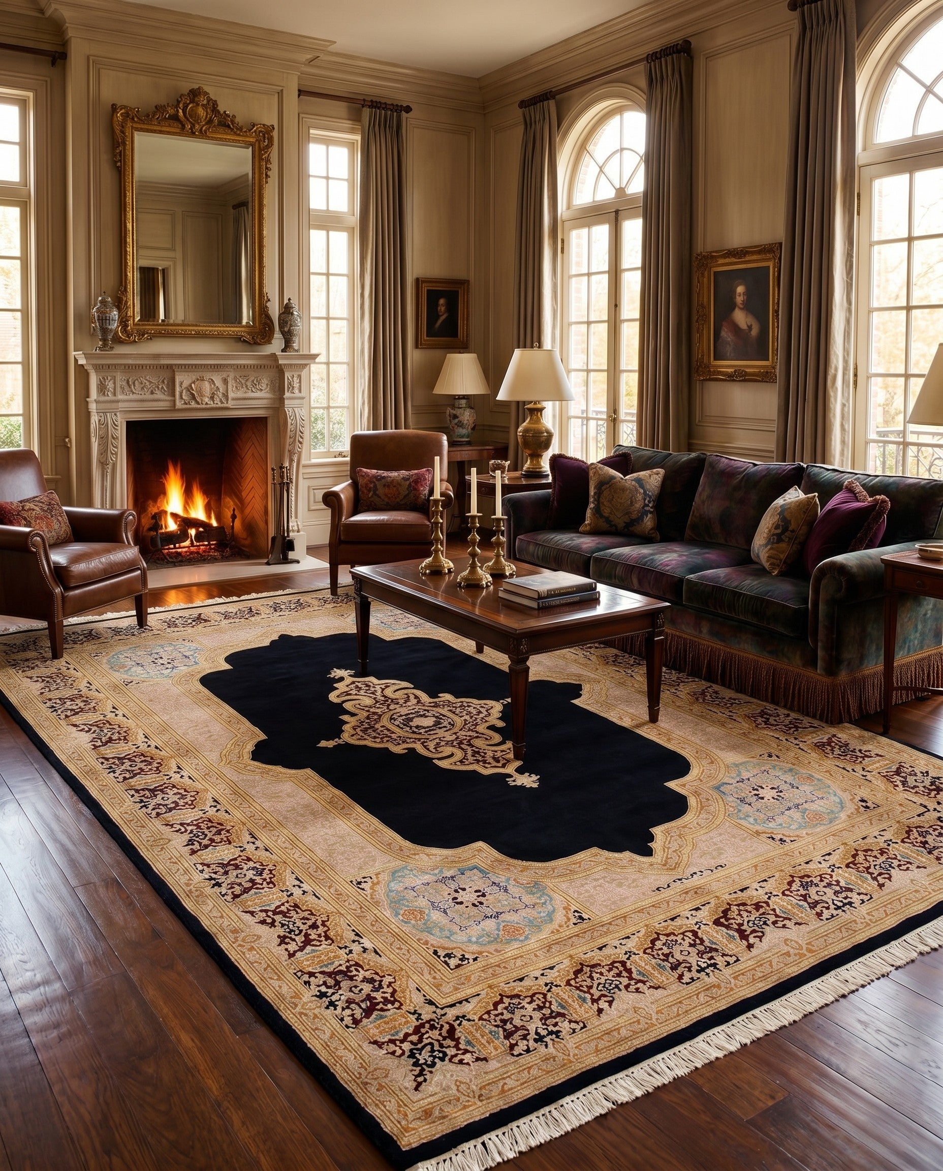 6' 2 x 9' 3 Hand Knotted Kerman Wool Rug