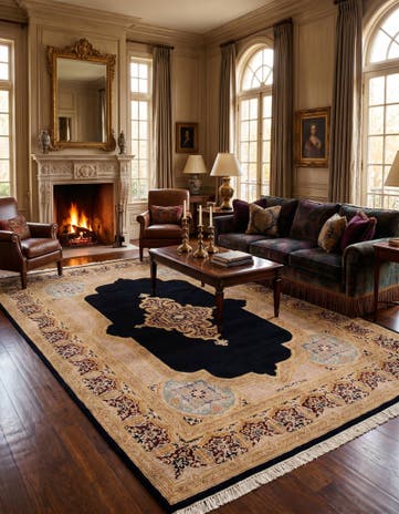 6' 2 x 9' 3 Hand Knotted Kerman Wool Rug