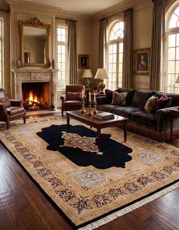 6' 2 x 9' 3 Hand Knotted Kerman Wool Rug