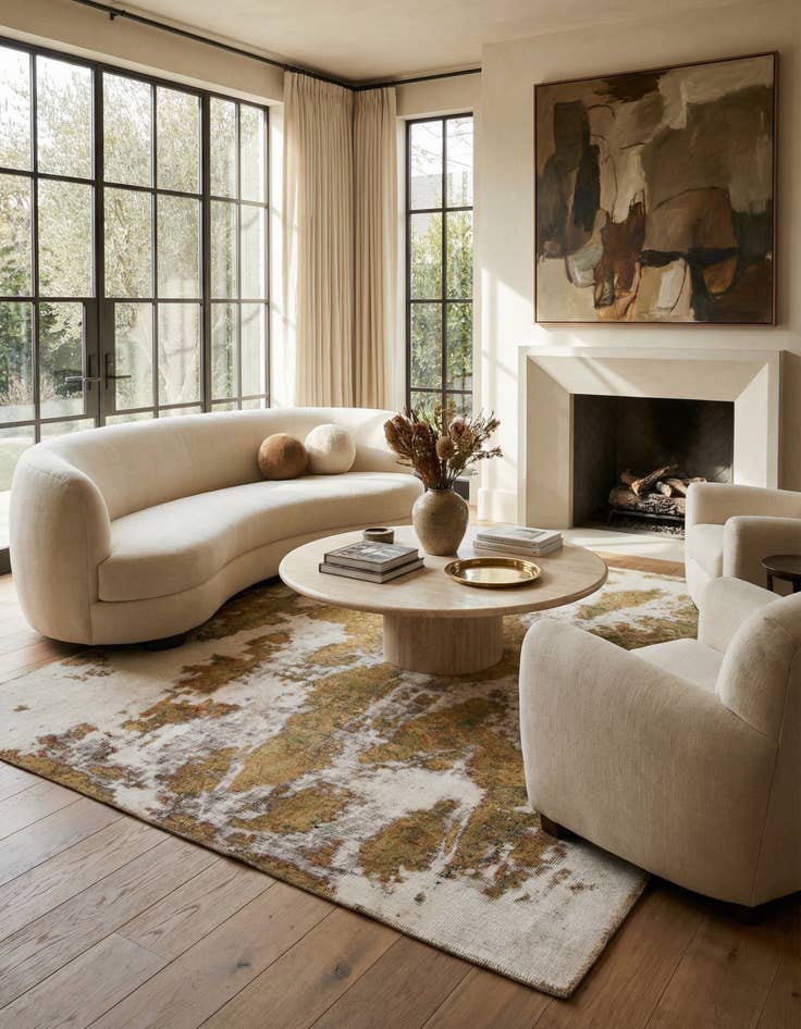 Detail image of 6' 2 x 6' 5 Hand Knotted Ultra Vintage Persian Wool Square Rug