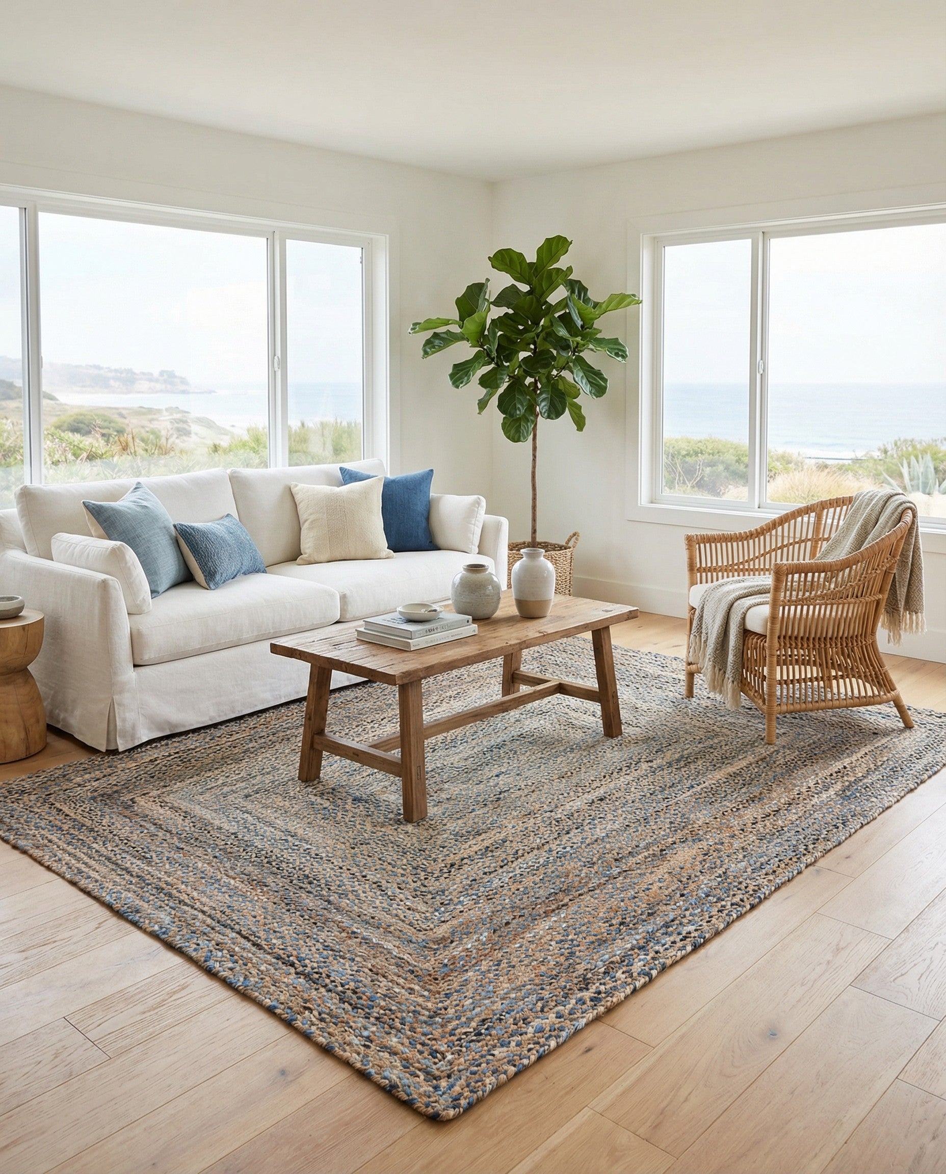 8' x 10' Handmade Braided Chindi Rug