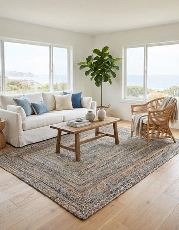 8' x 10' Handmade Braided Chindi Rug