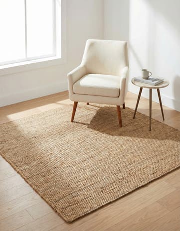 Natural Chunky Jute Square Rug