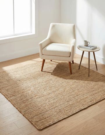 Natural Chunky Jute Square Rug