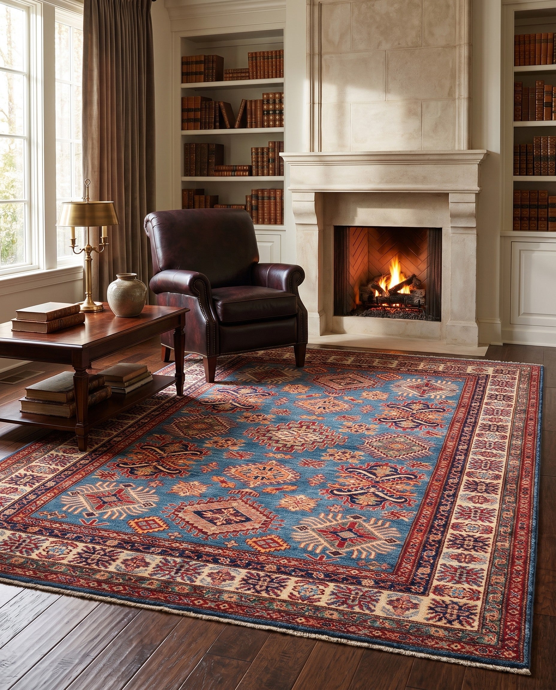 5' 1 x 6' 9 Hand Knotted Kazak Rug