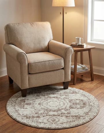Light Brown Dover Round Rug