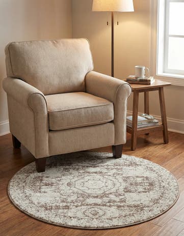 Light Brown Dover Round Rug