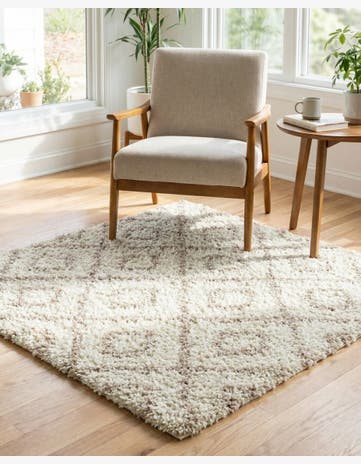 4' x 4' Trellis Shag Square Rug