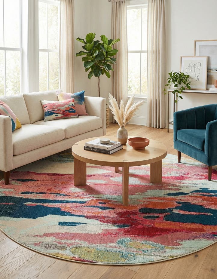 7' 10 x 7' 10 Washable Hyacinth Round Rug