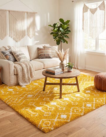 7' 10 x 7' 10 Moroccan Trellis Shag Square Rug