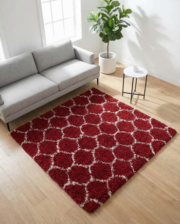  6' x 6' Lattice Shag Square Rug