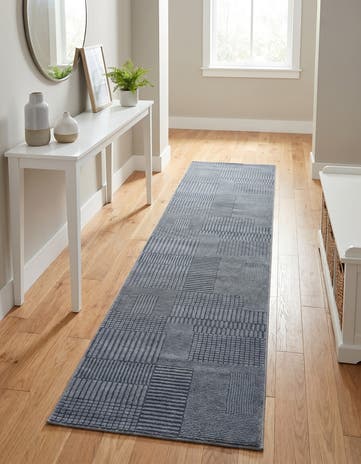 Slate Blue Textura Designer Runner Rug