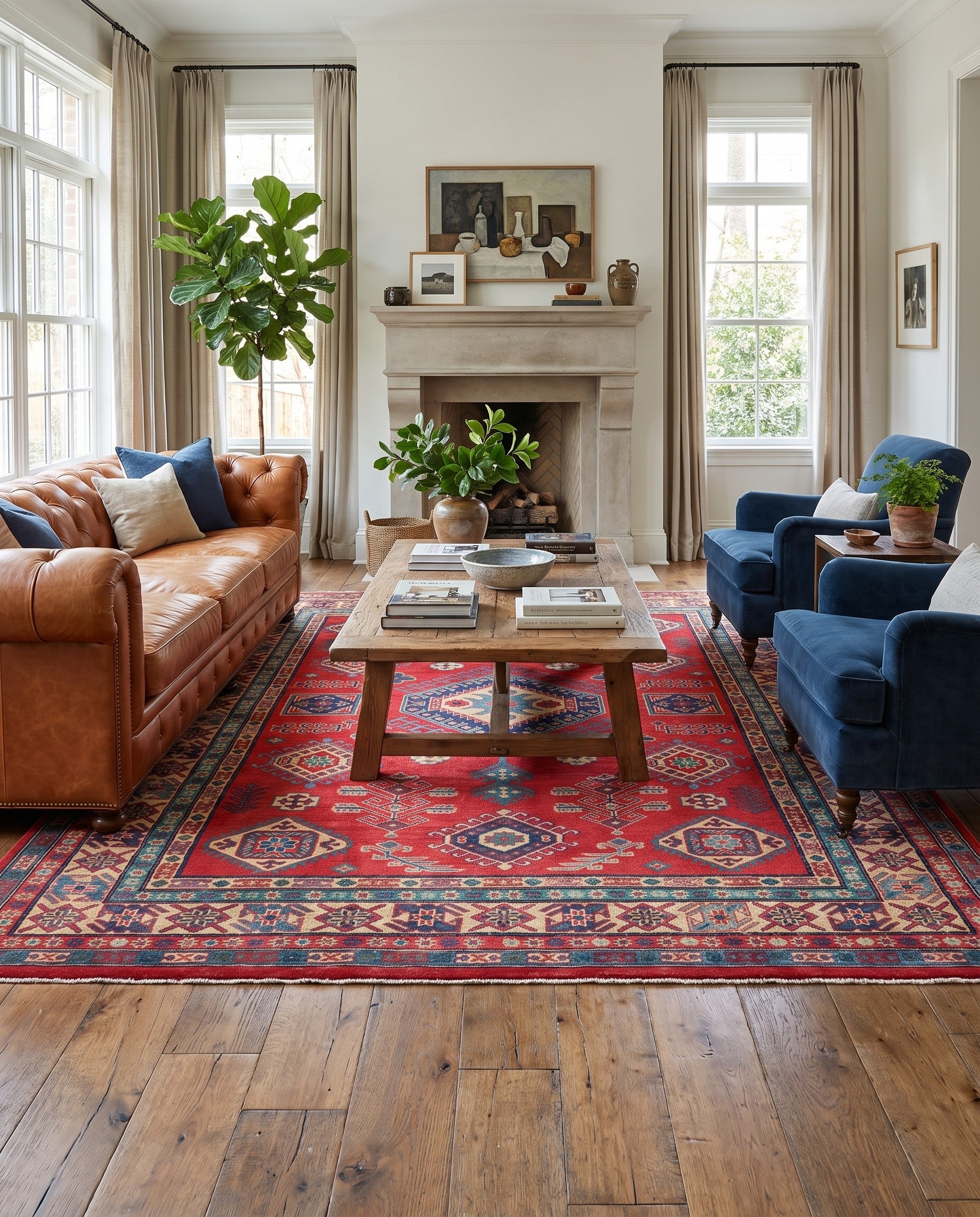 6' 8 x 8' 8 Hand Knotted Kazak Rug