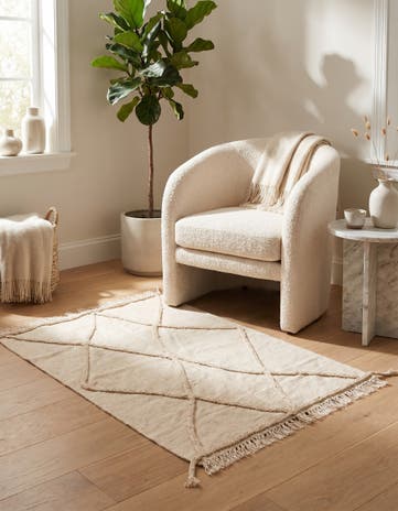 3' 7 x 4' 10 Hand Knotted Moroccan Wool Rug