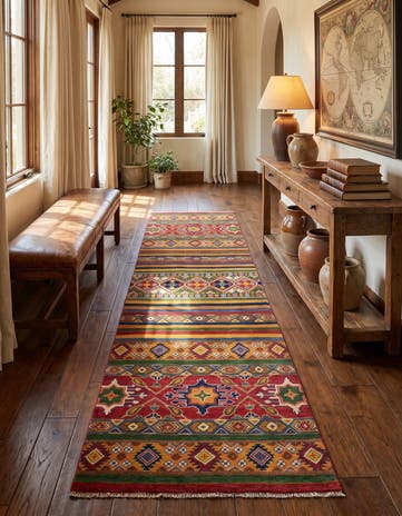 2' 8 x 9' 11 Hand Knotted Kazak Runner Rug