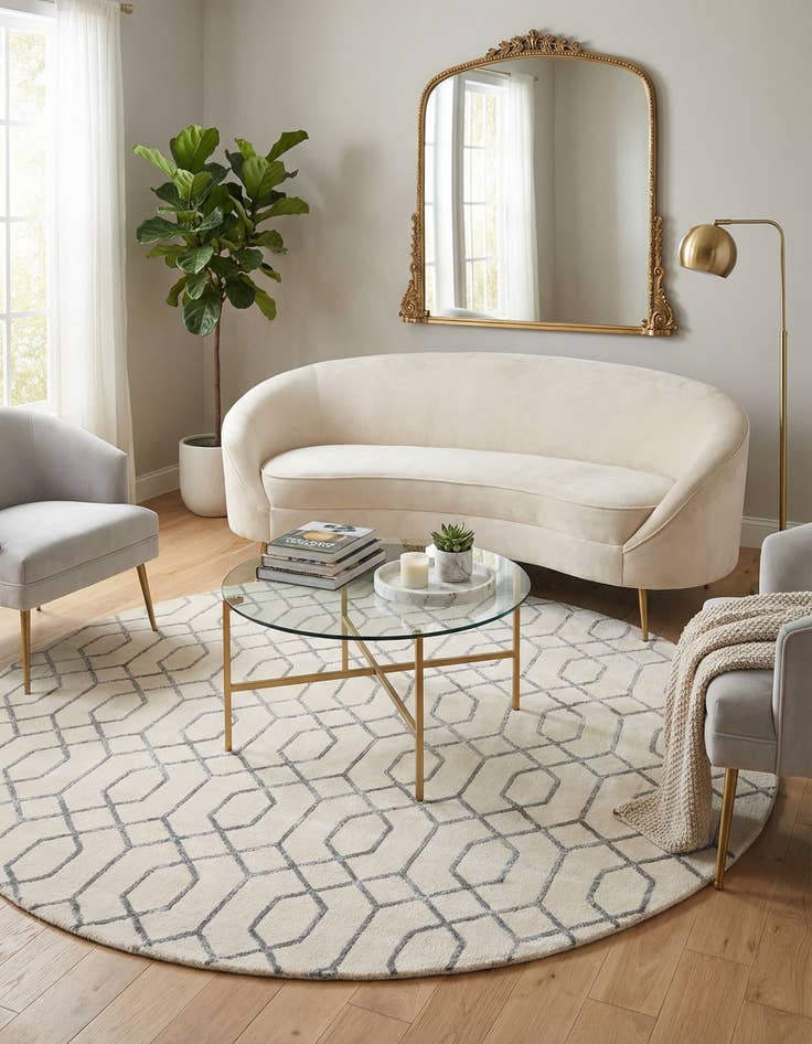 Detail image of 7' 10 x 10' Marilyn Monroe&trade; Glam Trellis Oval Rug