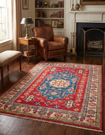 4' x 5' 11 Hand Knotted Kazak Rug
