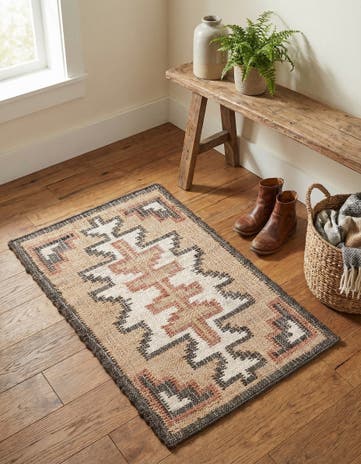 2' x 3' 1 Hand Woven Kala Handwoven Jute Rug