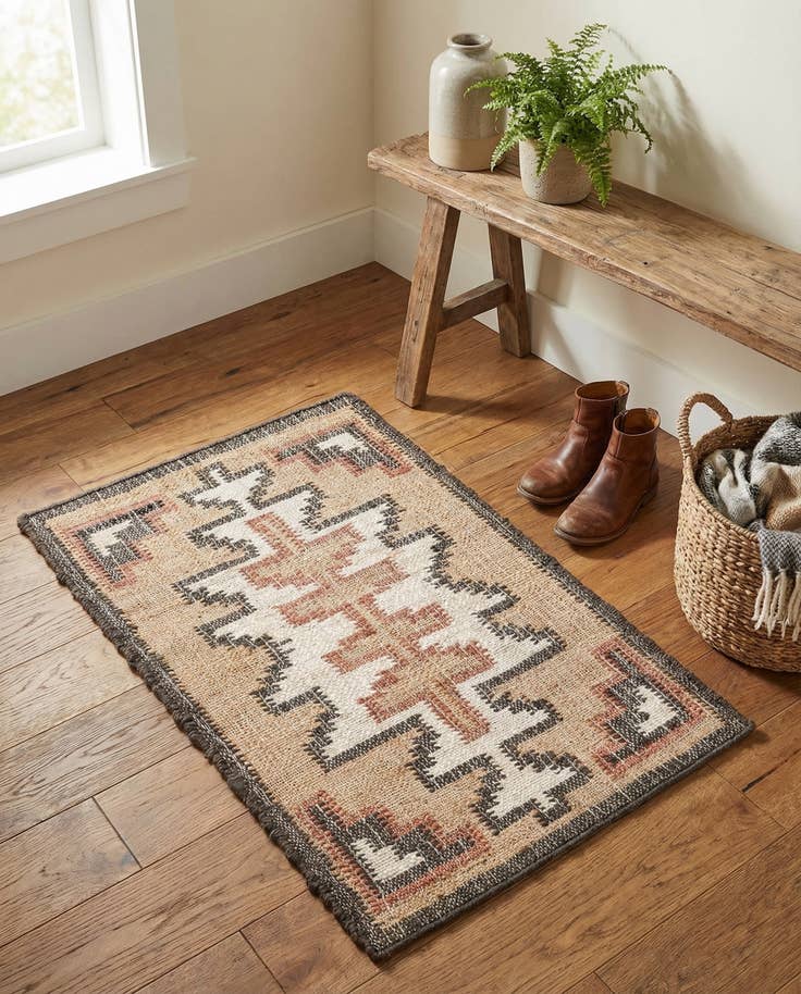 Detail image of 2' x 3' 1 Hand Woven Kala Handwoven Jute Rug