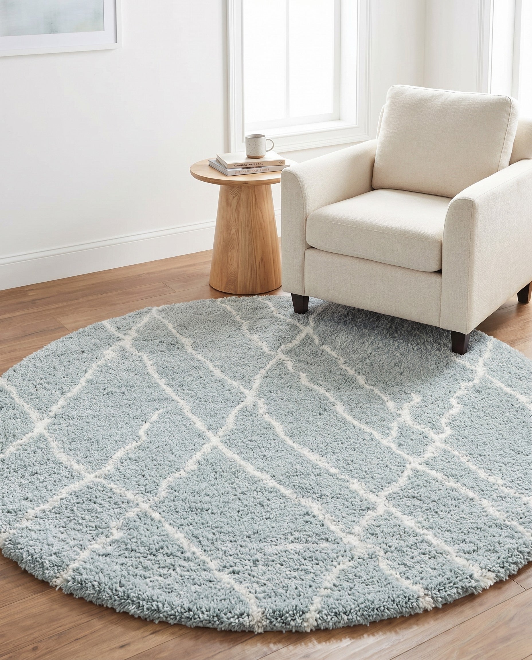 5' 3 x 5' 3 Soft Touch Shag Round Rug